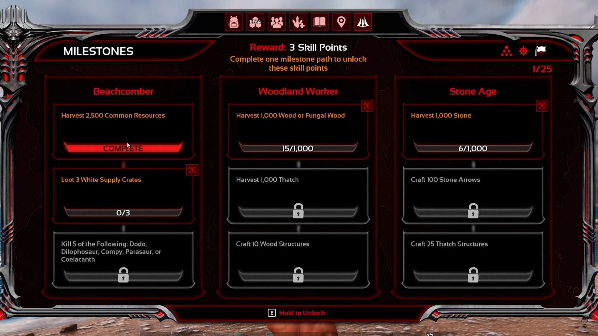 Completing Milestones can take time, but it's the secret to unlocking untold power (Image via Studio Wildcard)